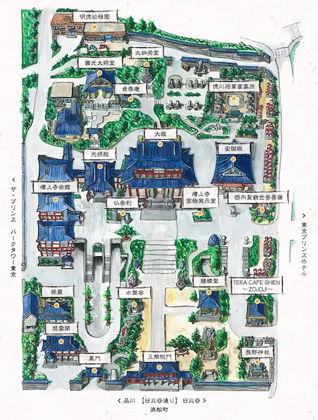 増上寺の境内マップ画像